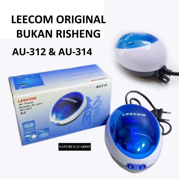 Leecom AU 312 AU 314 AU 315 Aerator 1 dan 2 Lubang Pompa Udara Aquarium Hening Silent