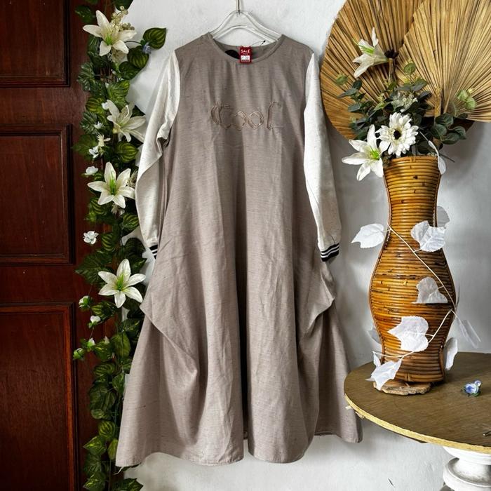 Tunik Gihaza Katun Linen abu