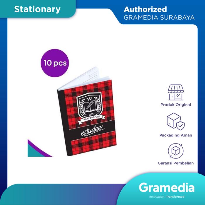 Gramedia Surabaya - Estudee J B5 Tartan Merah Isi 10