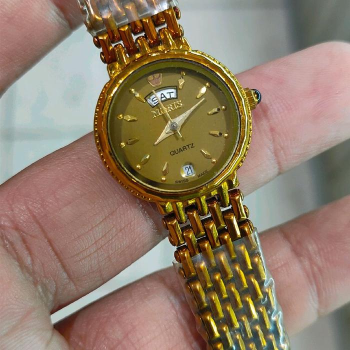 MORIS Jam Tangan Wanita Quartz Stainless Steel Rosegold Elegan Klasik dengan Desain Mewah dan Tali S