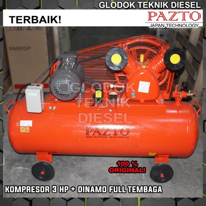 PAZTO AIR COMPRESSOR 3 HP KOMPRESOR ANGIN 3 HP 3 PHASE TERBAIK DIKELAS