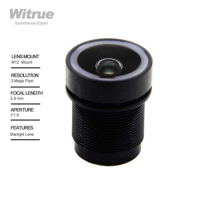 Witrue Starlight CCTV Lens 3MP 2.8mm Aperture F1.5 lenses For SONY