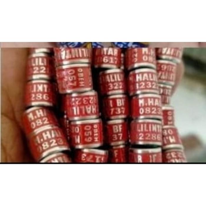 10 pcs Ring Cincin Merpati Request nama Baja Timbul warna