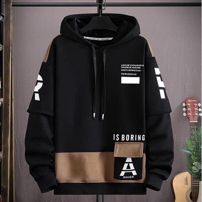 Sweater Hodie Cowok Remaja R Ration Keren Nyaman Switer Hodie Pria Distro Korean Style Sablon  Fleec
