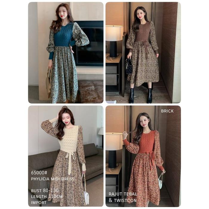 Phylicia Midi Dress Import TM 65000