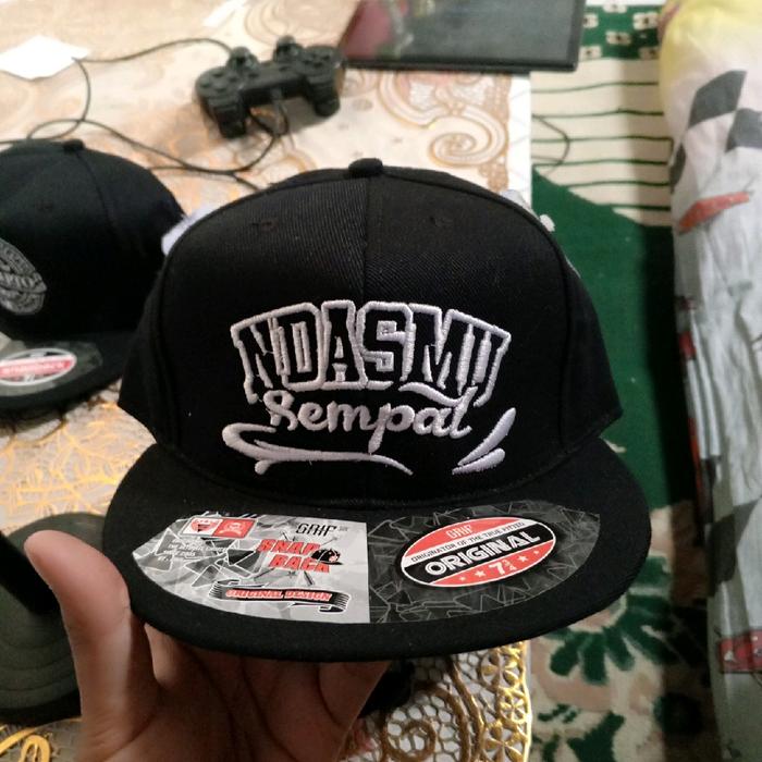 Topi Snapback Distro hitam pria wanita You&me Official Store logo NDASM bordir original bahan kain r