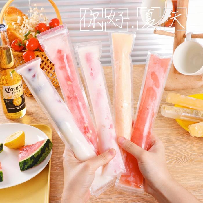 20PCS Plastik Es Lilin Klip Dan Corong Plastik Es Lilin Zip Lock Plastik Es Mambo Plastik Es Pensil