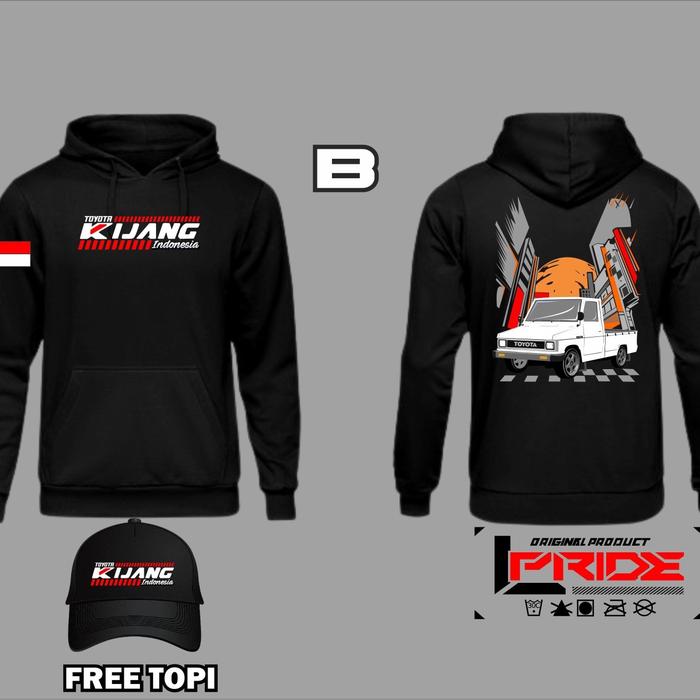 Sweater Kijang Kotak Free Topi || Jaket Kijang || Hoodie Kijang Kotak Fleece Pria