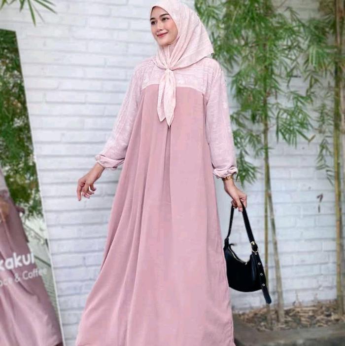 ALEENA GAMIS SET HIJAB/GAMIS PREMIUM/GAMIS LEBARAN/GAMIS CRINgkel