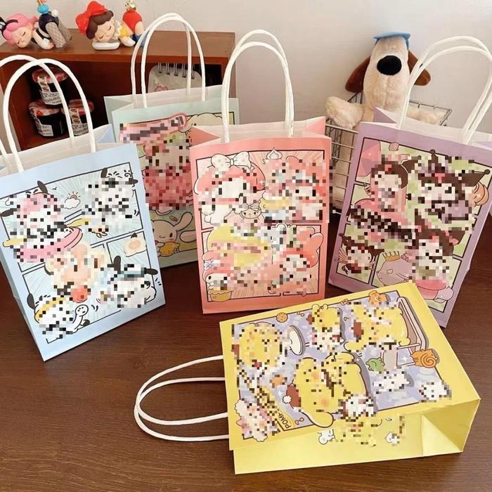 MM  Goodie Bag Bingkisan Snack Anak  Tas Hampers Kado Motif Kartun Lucu Paper Bag Kantong Kertas Hap