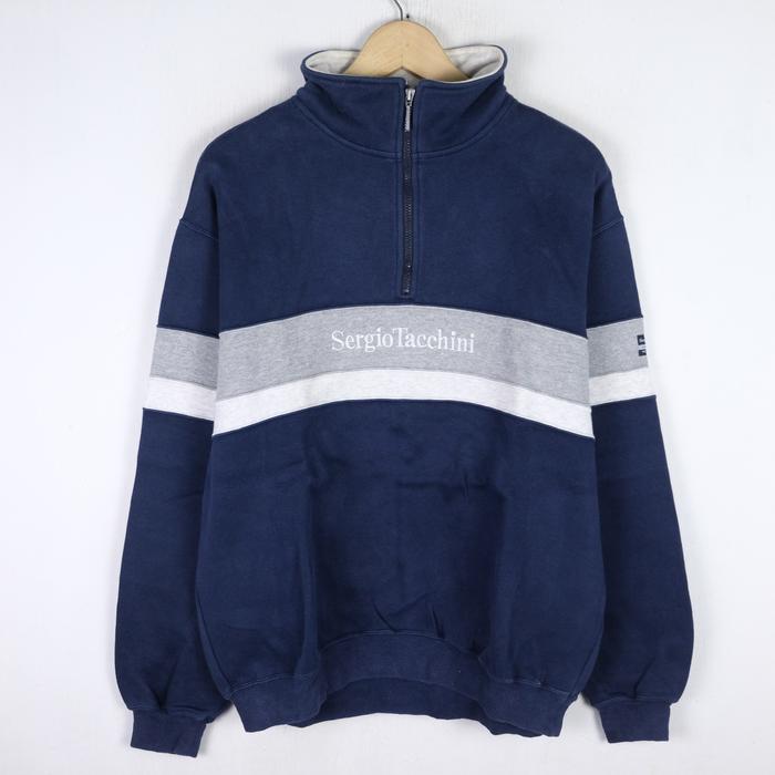 CREWNECK VINTAGE SERGIO TACCHINI HALFZIP SWEATER CN73 SIZE M-L