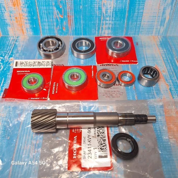 paketan 9item bearing rasio gardan komplit plus as pully+seal puly honda beat lama karbu scoopy spac