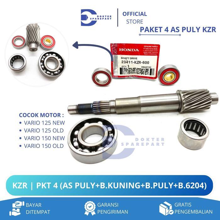 KZR (HEMAT PAKET 4) AS PULY + BEARING KUNINGAN + BEARING PULY + BEARING 6204 VARIO 125 / LAHER