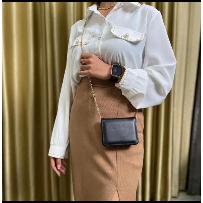 READY BISA COD DOMPET MINI TIKA SELEMPANG WANITA HITAM/DOMPET AYLA GUZEL MINI/DOMPET KARTU SELEMPANG