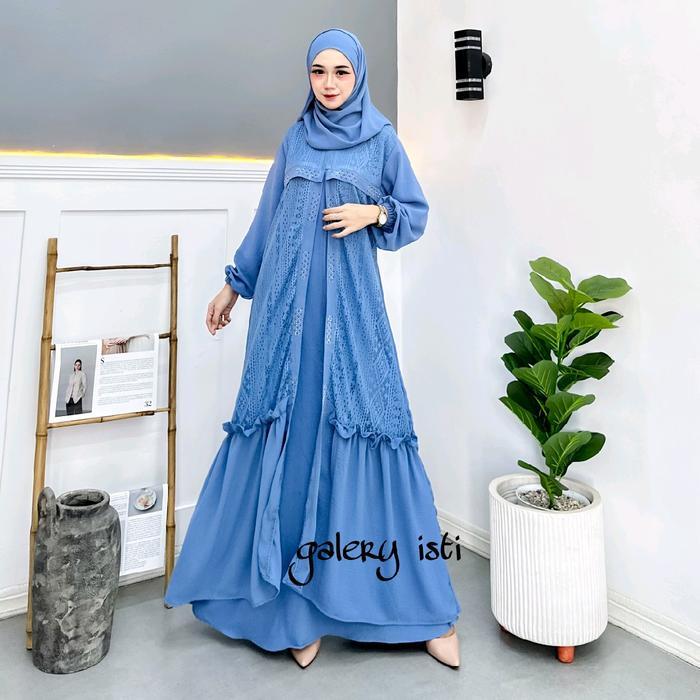 ATAYA DRESS GAMIS CRINGKLE AIRFLOW KOMBINASI BROKLAT FREE HIJAB GAMIS MUSLIM GAMIS KEKINIAN GAMIS 20