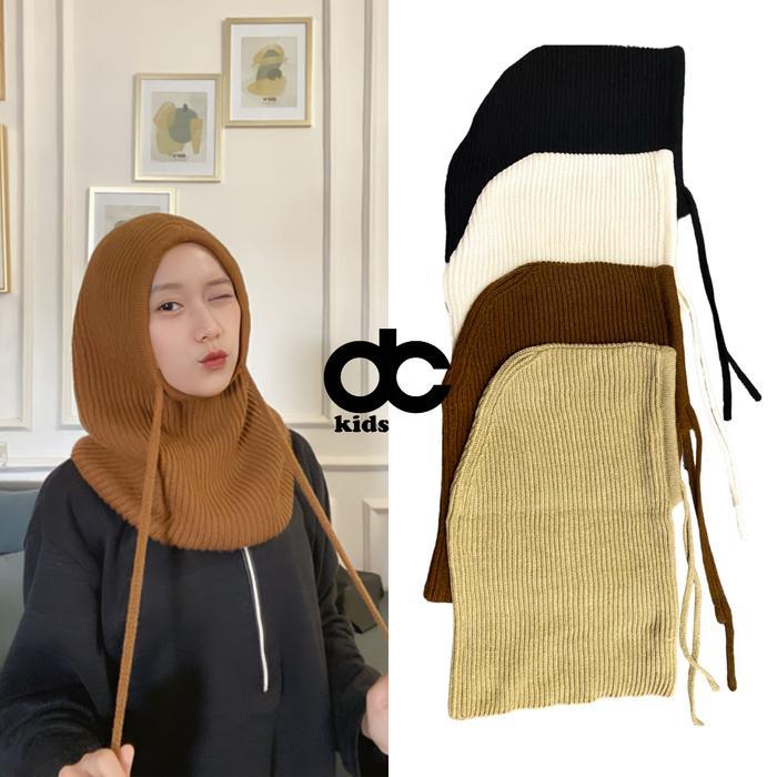 balaclava, hijab rajut, hoodie rajut dewasa