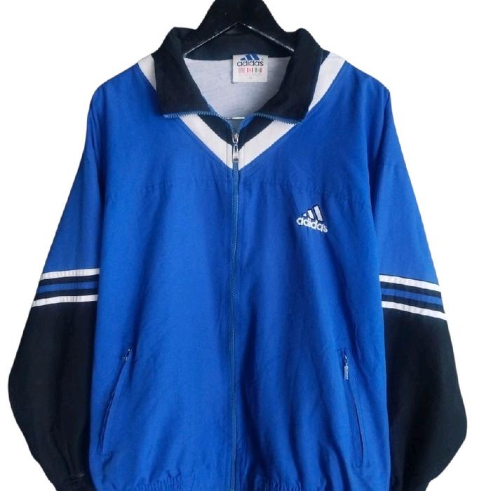 Adidas Vintage Track Jacket Big Logo Bordir  Boxy Fit XL Rare Item