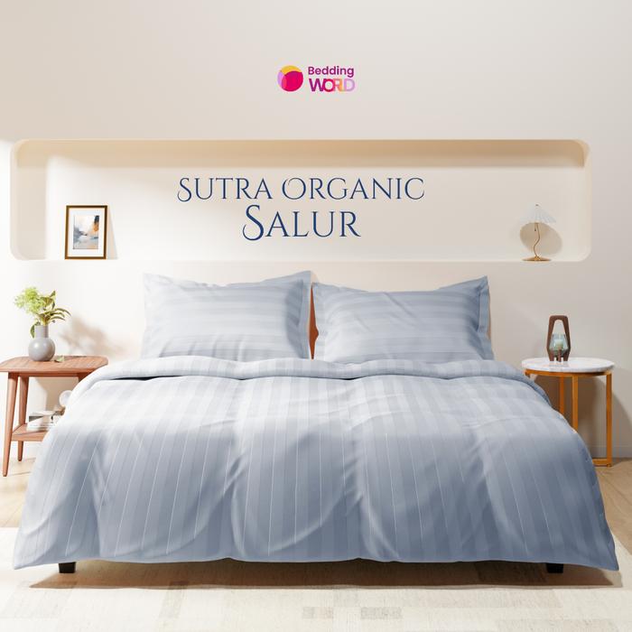 New Sprei dan Bedcover Sutra Organic Jacquard Salur 80s / sutera silk / sprei sutera kingkoil / spre