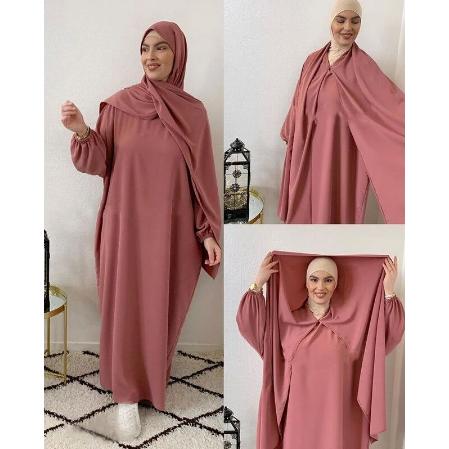 Hoodie Abaya Muslim Wanita/abaya hoodie/kerudung menyatu dengan dress