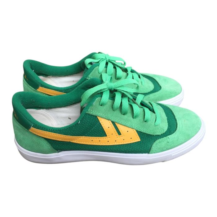Warrior Shanghai Mens Suede Mesh Ace Shoes Green Yellow
