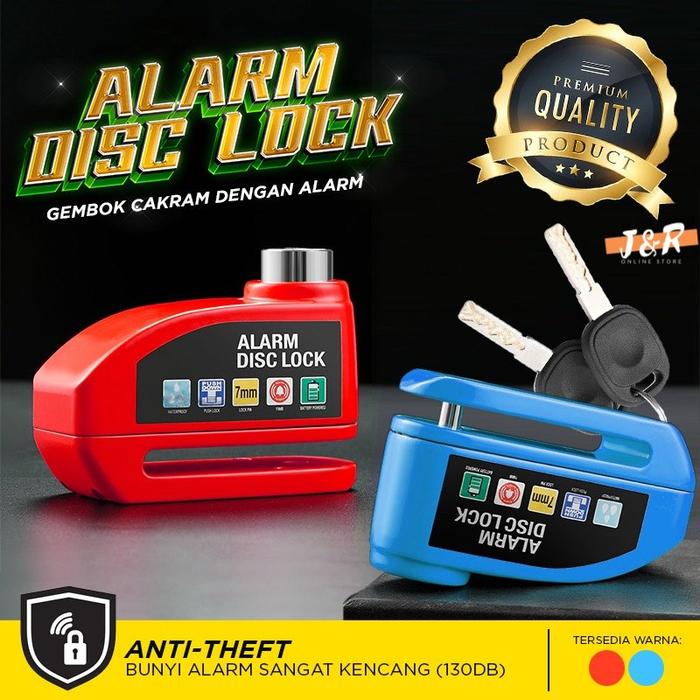 Gembok Cakram Motor Alarm Anti Maling Premium