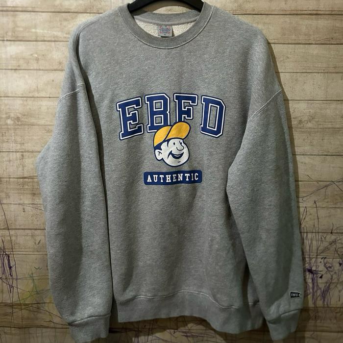 EBFD Big Logo Grey Crewneck Sweater Fleece Original Size XL