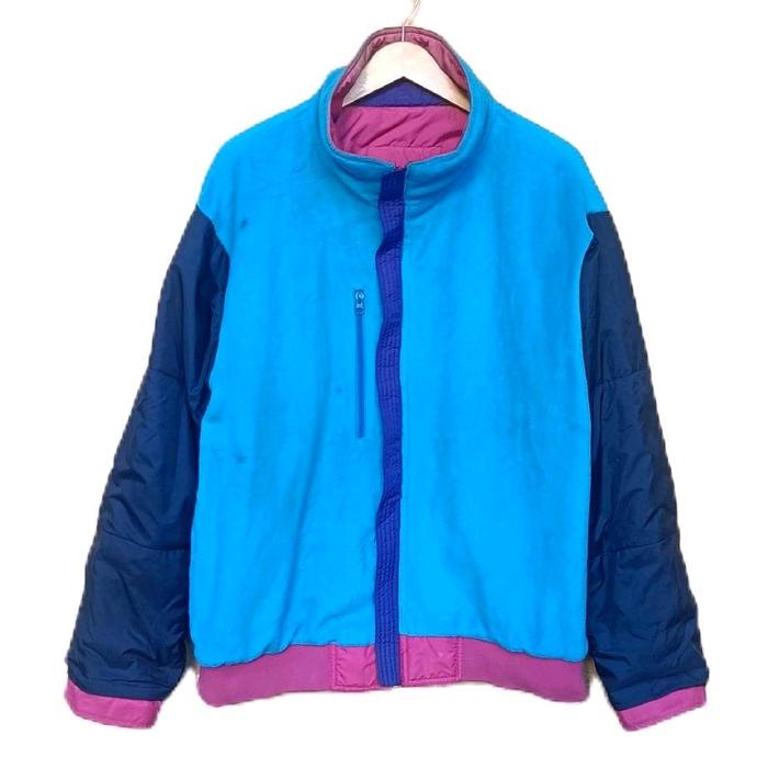 Jaket columbia sherpa rework colourblock vintage
