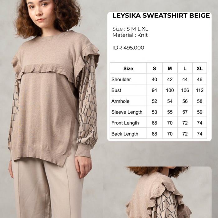 LEYSIKA SWEATSHIRT BEIGE BY ALEZA LABEL