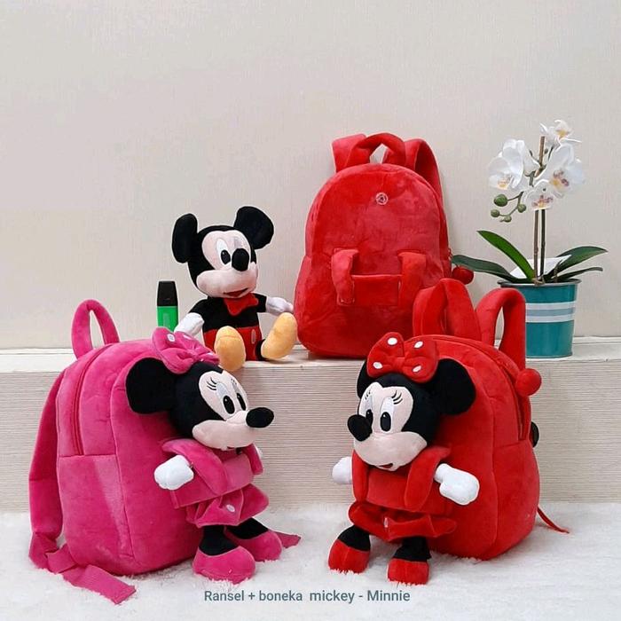 Tas Ransel+Boneka Mickey & Minnie