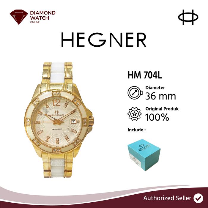 Hegner Muller 36mm Gold Stainless Steel Ceramic Strap HM 704L
