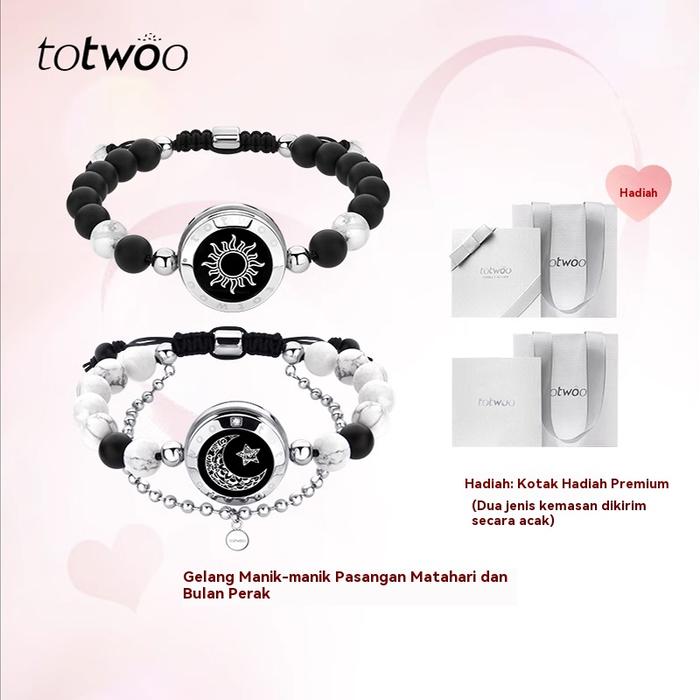 Totwoo Gelang Couple Bluetooth – Gelang Tangan Alit LDR Bergetar, Hadiah Pacar Keren Berkilau Bracel