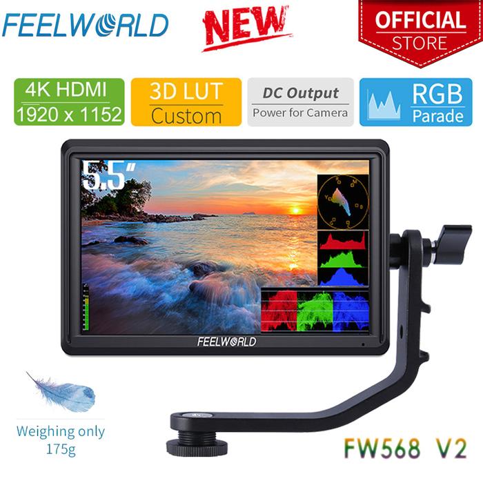 FEELWORLD FW568 V2 5.5 Inci 3D LUT DSLR Kamera Monitor Lapangan IPS