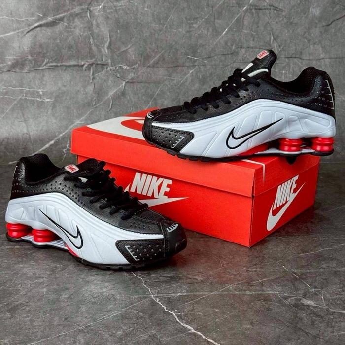 Nike Shox R4 Black Metalic Silver Red