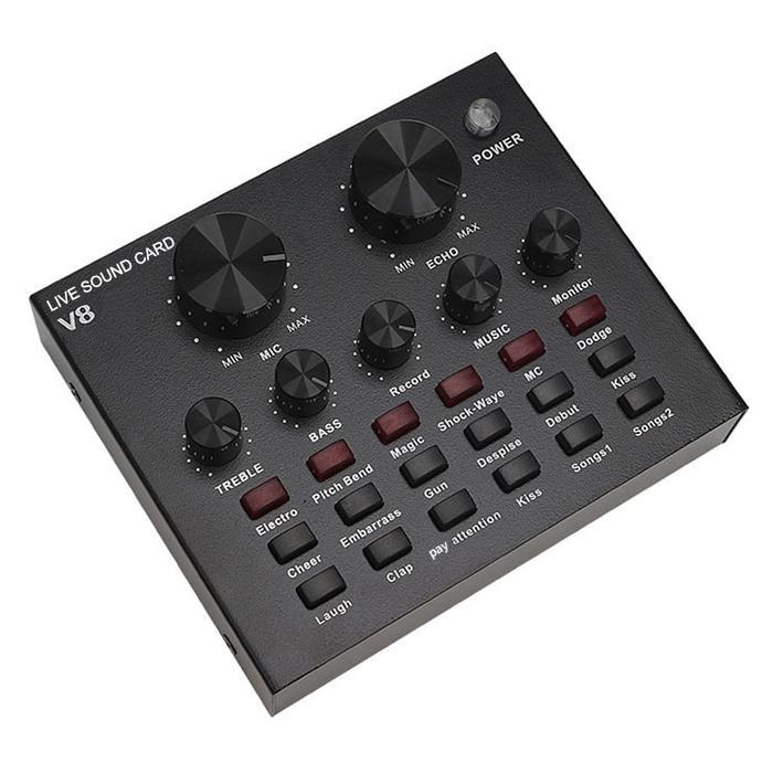 V8 The Live External Audio Soundcard USB MIXER Broadcast