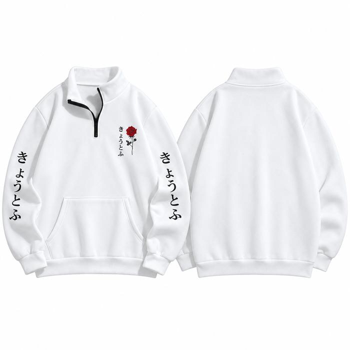Sweater Half Zip Unisex Sweater Half Zip Fleece Premium Kekinian