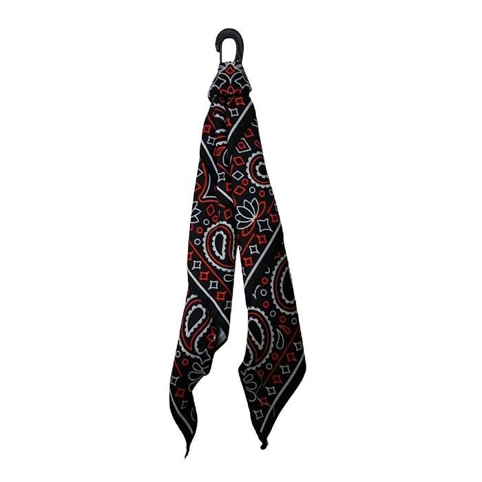 Bandana Paisley Techwear dengan Carabiner Clip - Aksesoris Gantung Tas & Celana motif neon Style - K