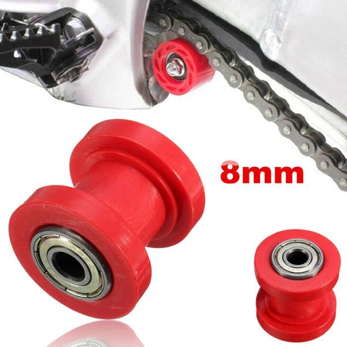 1x Chain Roller Motorcycle Bike Red 8mm Chain Roller Slider