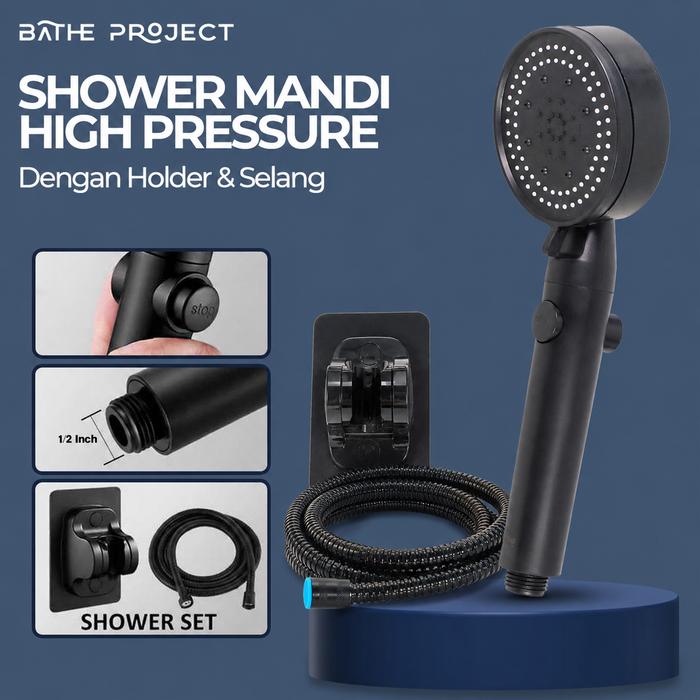 Cahayastore - Shower Mandi High Pressure | Set Shower Kamar Mandi | Kepala Shower Selang