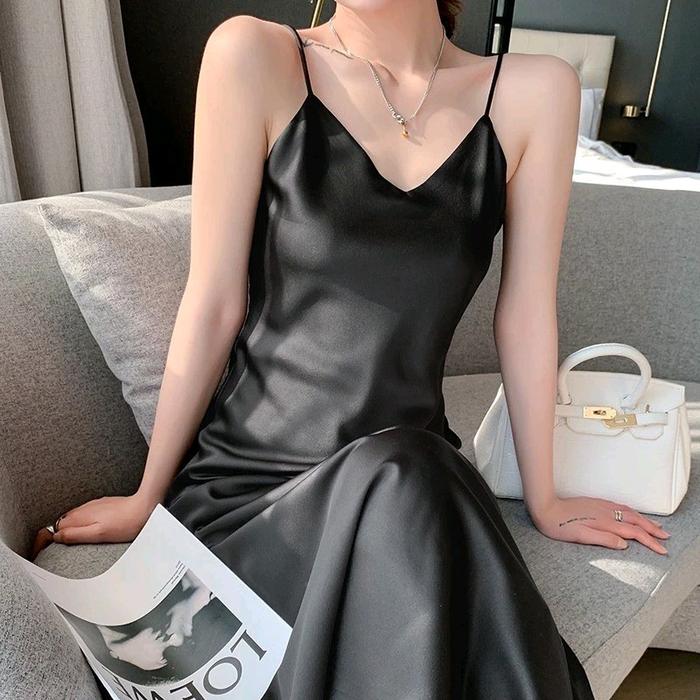 DRESS ZILA dress satin velvet long dress bodycon maxy party dress pesta big size M-XXXXL Gaun Panjan