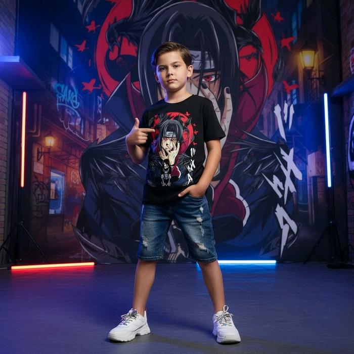 kaos anak uchiha Itachi 3D usia 2-12 tahun