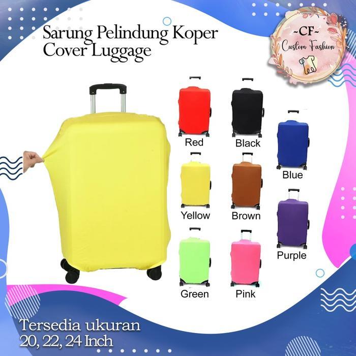 Sarung Koper Cover Koper Elastis Polos Luggage Cover 18 19 20 Inch Prenium