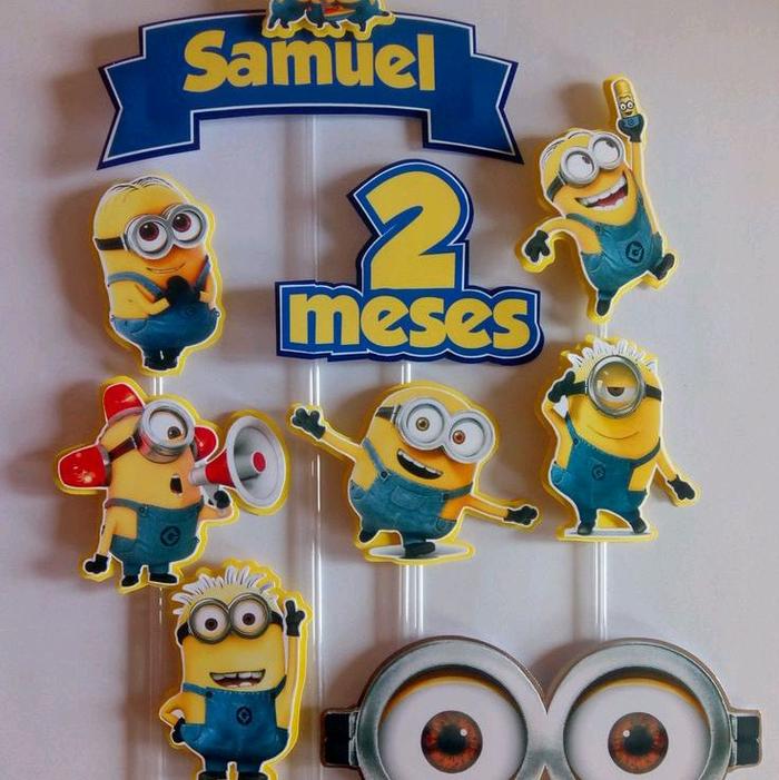 1 set cake toppers minion /cake toppers ulang tahun / cake toppers ultah custom