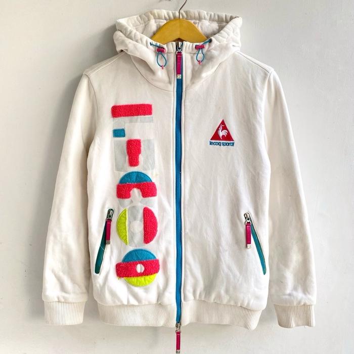 Le Coq Sportif Hoodie Outdoor Winter Snowboard Double Zipper Jacket Multi Color Embroidery Towel