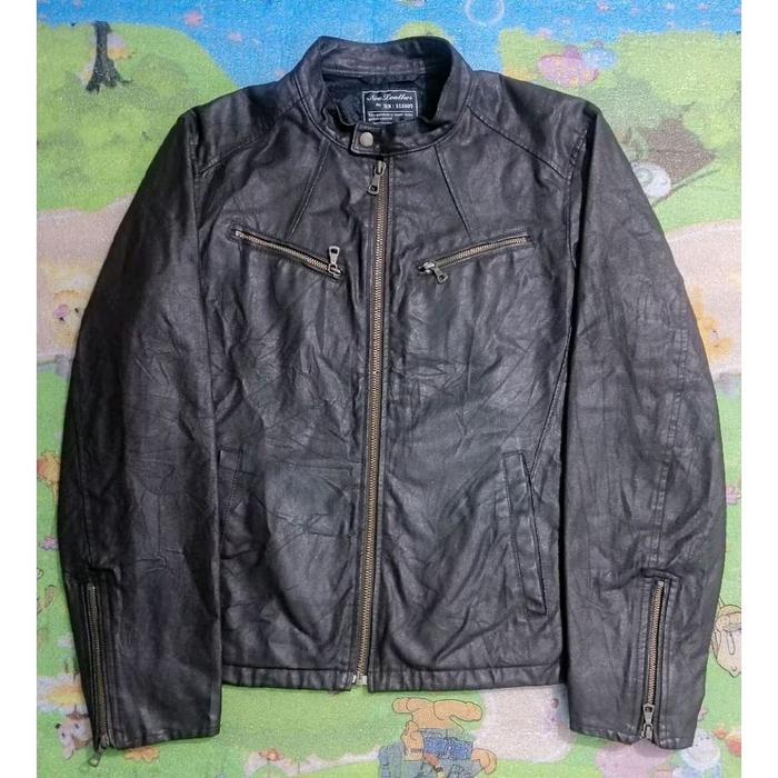 Trucker Jaket Leather Bikers Neo Leather UNIQLO Second