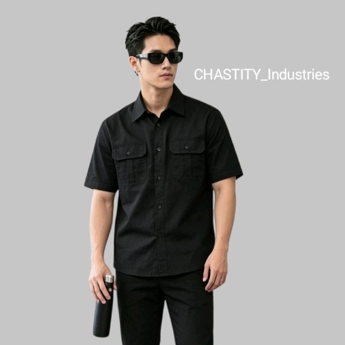 CHASTITY Kemeja Workshirt Pria Tangan Pendek