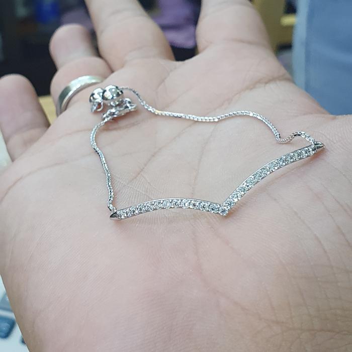gelang aurel emas putih serut