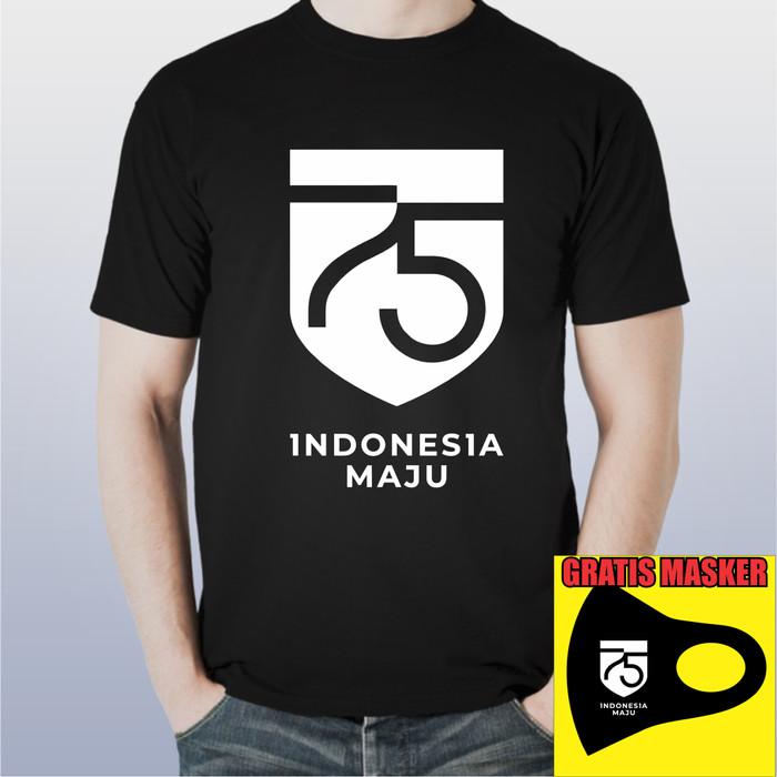 Z❤76 KAOS GRATIS MASKER 75 INDONESIA MAJU, KEMERDEKAAN RI - HUT RI E✔34