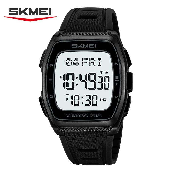 Jam Tangan Digital Pria SKMEI 2441 Hitam Putih Tahan Air 30 Meter dengan Garansi Resmi Toko