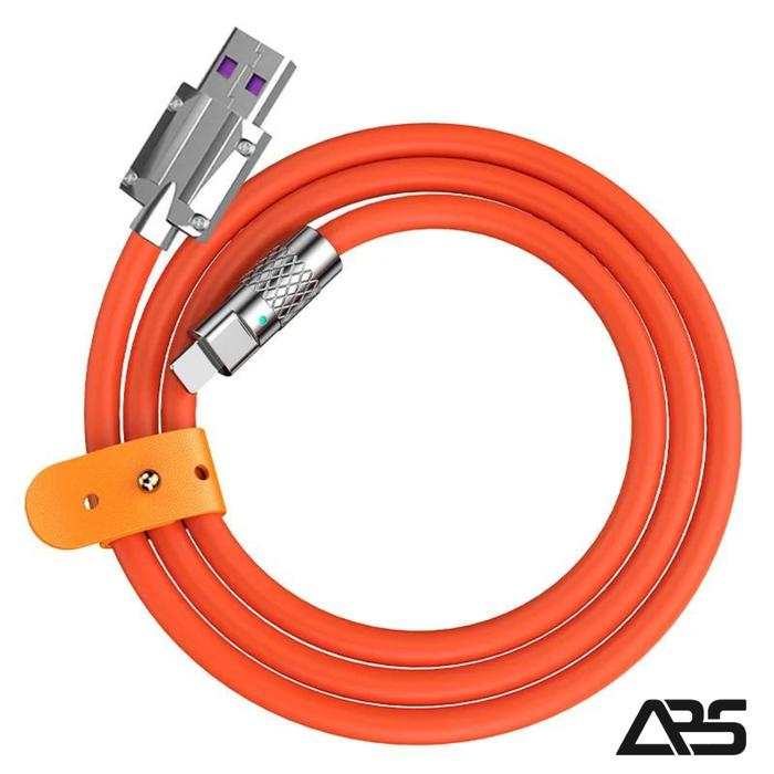 ABS - Kabel Data 120W Fast Charging SILIKON ZINC ALLOY Micro usb Type-C Lightning Kabel Data Metal F