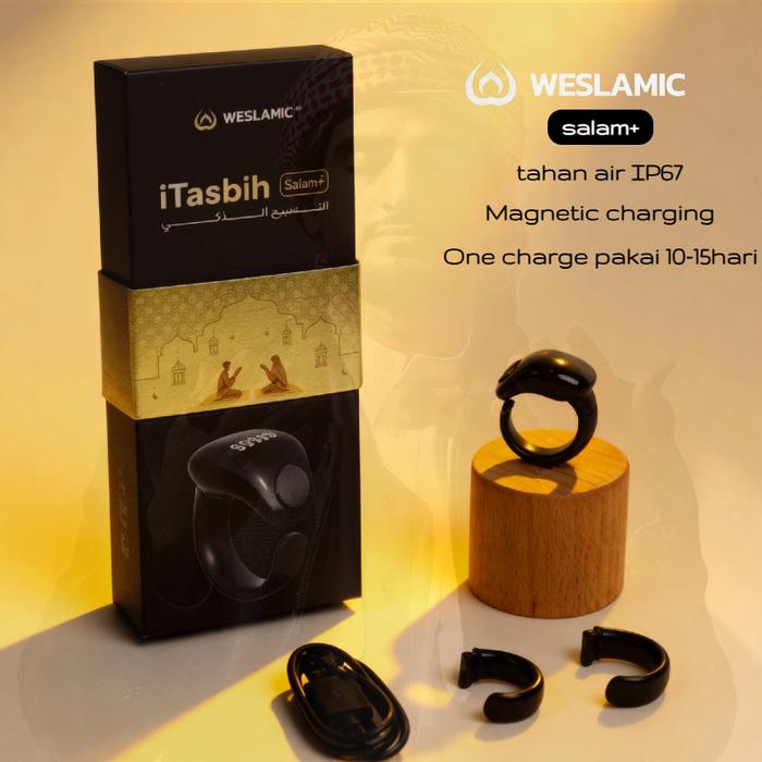 Weslamic Itasbih Salam/Salam+ Ring Tasbin Digital Smart Tasbih Smart Ring Cincin Tasbih Digital